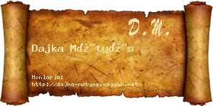 Dajka Mátyás névjegykártya