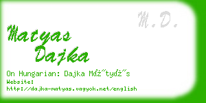 matyas dajka business card